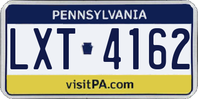 PA license plate LXT4162