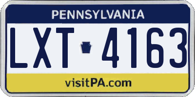 PA license plate LXT4163