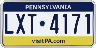 PA license plate LXT4171