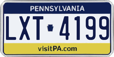 PA license plate LXT4199
