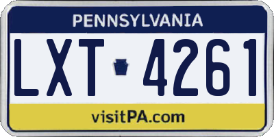 PA license plate LXT4261