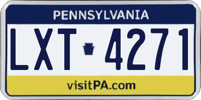 PA license plate LXT4271