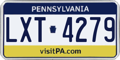 PA license plate LXT4279