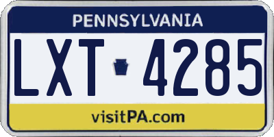 PA license plate LXT4285