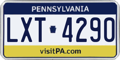 PA license plate LXT4290