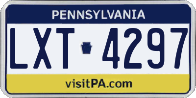 PA license plate LXT4297