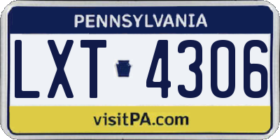 PA license plate LXT4306