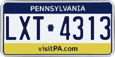 PA license plate LXT4313