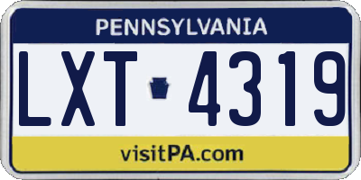 PA license plate LXT4319