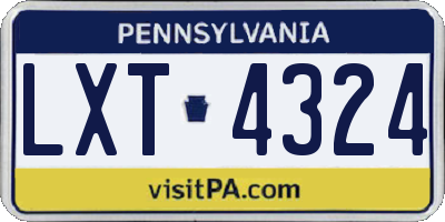 PA license plate LXT4324