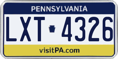 PA license plate LXT4326