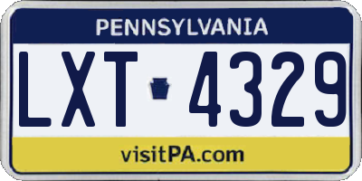 PA license plate LXT4329