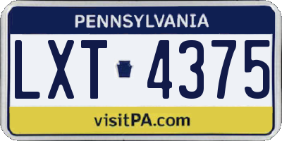PA license plate LXT4375