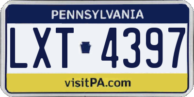 PA license plate LXT4397