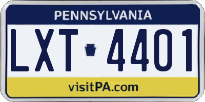 PA license plate LXT4401