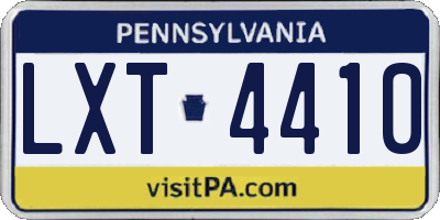 PA license plate LXT4410