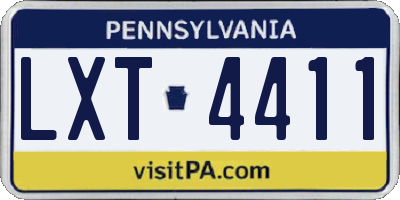 PA license plate LXT4411