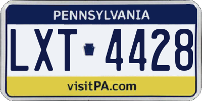 PA license plate LXT4428