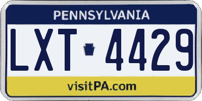 PA license plate LXT4429
