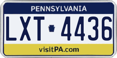 PA license plate LXT4436