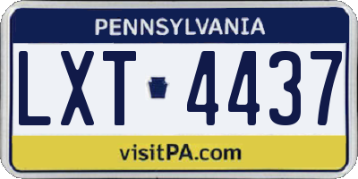 PA license plate LXT4437