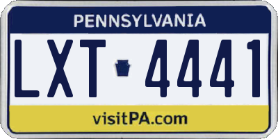 PA license plate LXT4441