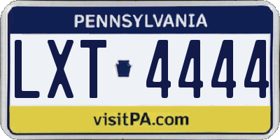 PA license plate LXT4444