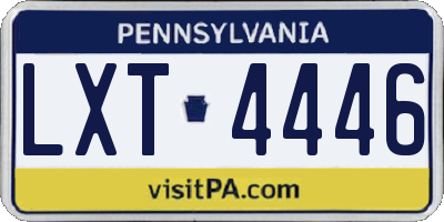 PA license plate LXT4446