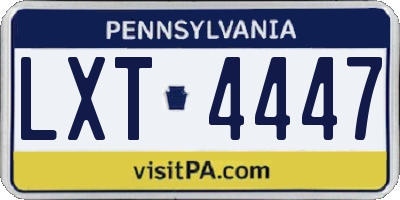 PA license plate LXT4447
