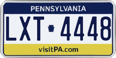 PA license plate LXT4448