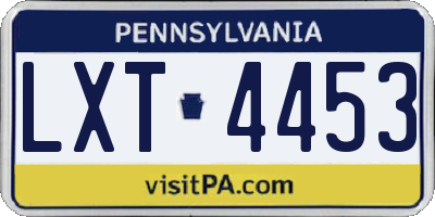 PA license plate LXT4453