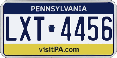 PA license plate LXT4456