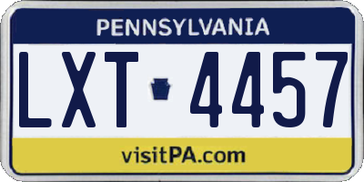 PA license plate LXT4457