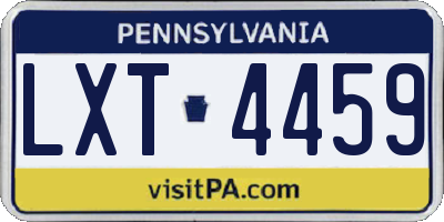 PA license plate LXT4459