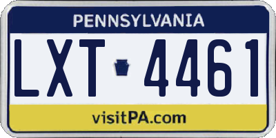 PA license plate LXT4461