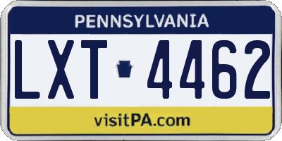PA license plate LXT4462