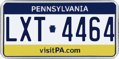 PA license plate LXT4464