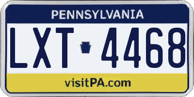 PA license plate LXT4468