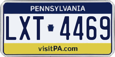 PA license plate LXT4469