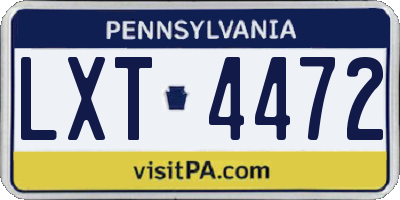 PA license plate LXT4472