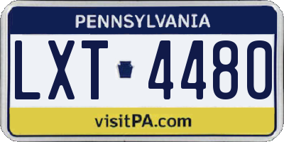 PA license plate LXT4480