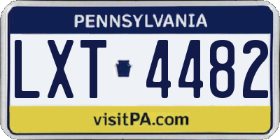 PA license plate LXT4482