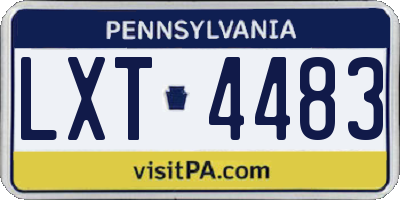 PA license plate LXT4483