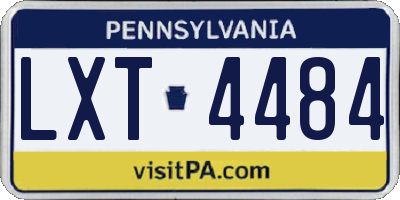 PA license plate LXT4484