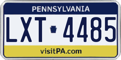 PA license plate LXT4485