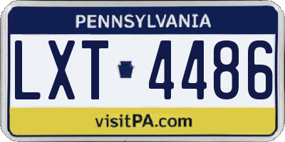 PA license plate LXT4486