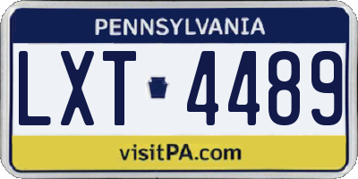 PA license plate LXT4489