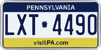 PA license plate LXT4490