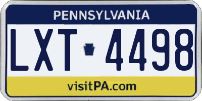 PA license plate LXT4498
