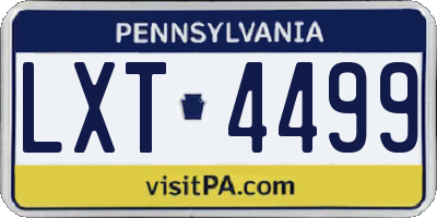 PA license plate LXT4499